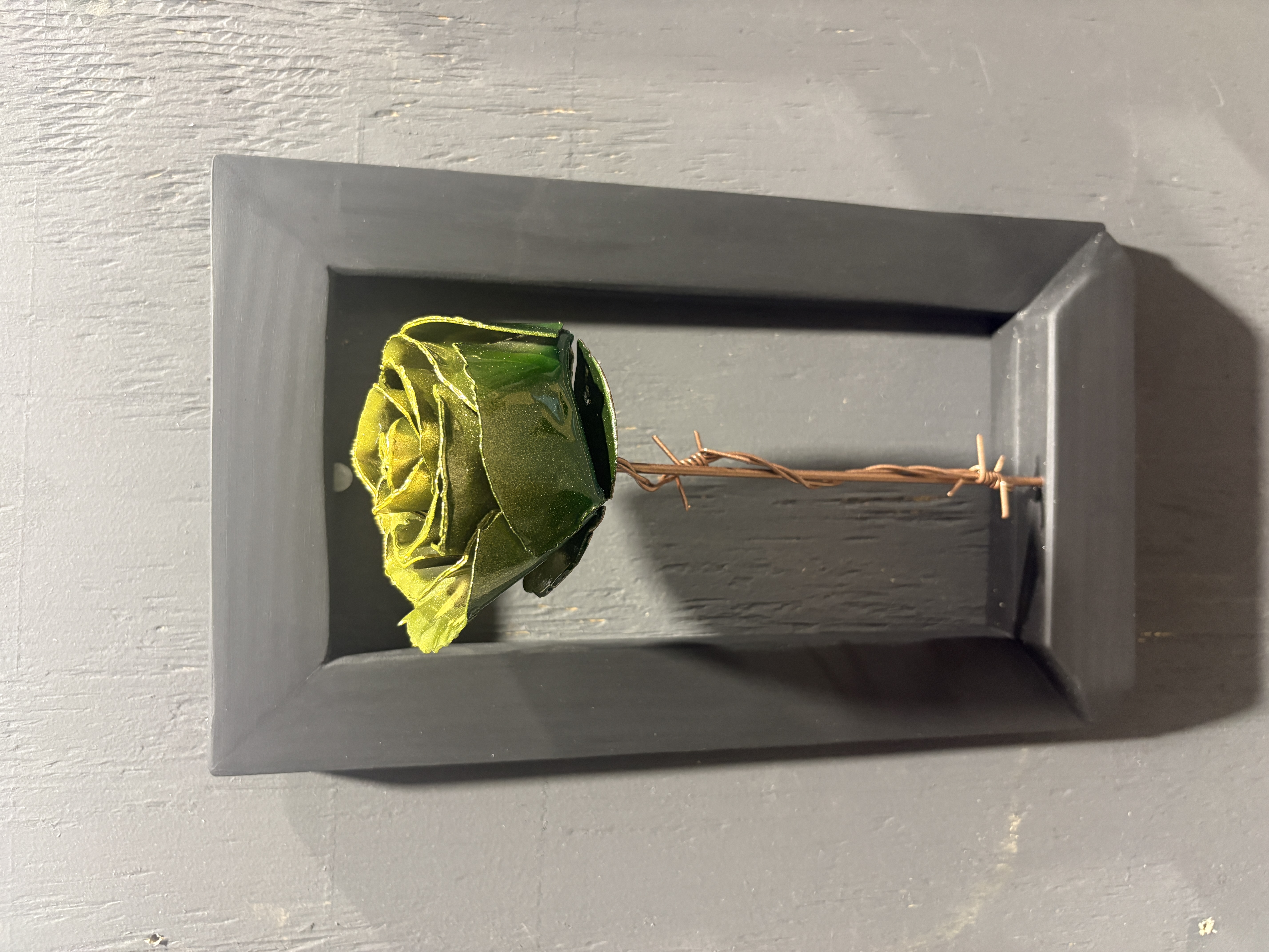 Handmade metal roses by Wheelie Slow Customs